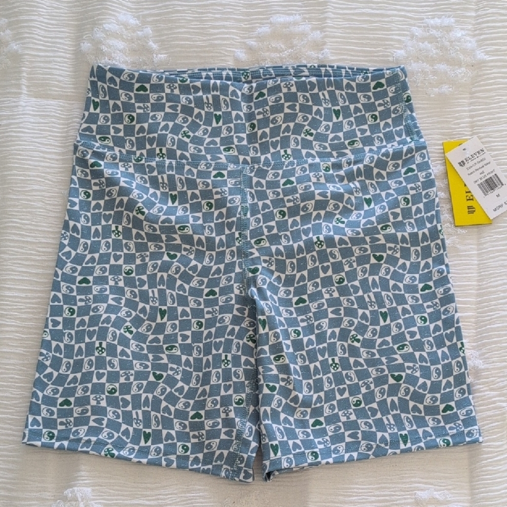 EleVen by Venus Williams Blue and White Bike Shorts